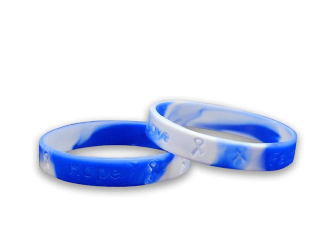 Blue & White Silicone Bracelets (Child Size) - The Awareness Company