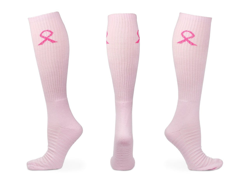 Pairs Breast Cancer Football Socks - Youth/Child Size - The Awareness Company