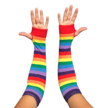 Load image into Gallery viewer, Rainbow Fingerless Elbow Length Gloves