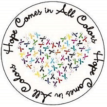 Load image into Gallery viewer, 250 Hope Comes In All Colors Stickers (250 per Roll) - The Awareness Company