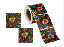 Load image into Gallery viewer, 250 Multi Heart Rainbow Stickers (250 per Roll) - The Awareness Company