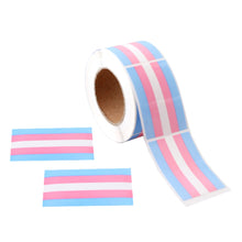 Load image into Gallery viewer, 250 Rectangle Transgender Pride Stickers (250 per Roll) - The Awareness Company