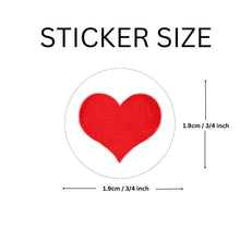 Load image into Gallery viewer,  Round Red Heart Stickers - The Awareness Company