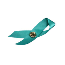 Load image into Gallery viewer, Satin Teal Ribbon Awareness Pins - The Awareness Company