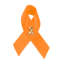 Load image into Gallery viewer, Satin Orange Ribbon Awareness Pins - The Awareness Company