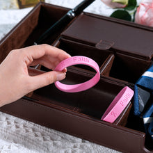Load image into Gallery viewer, Pink Silicone Bracelets for Kids, Breast Cancer Wristbands in Bulk - The Awareness Company