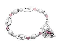 Load image into Gallery viewer, Hope Strength Courage Pink Ribbon Bracelets - The Awareness Company