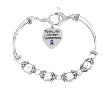 Load image into Gallery viewer, Bulk Purple Ribbon Testicular Cancer Partial Beaded Bracelets - The Awareness Company