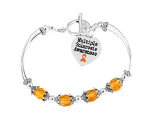 Load image into Gallery viewer, Bulk Multiple Sclerosis Awareness Orange Ribbon Partial Beaded Bracelets - The Awareness Company