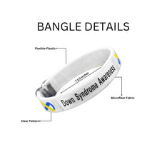 Load image into Gallery viewer, Bulk Blue &amp; Yellow Ribbon Down Syndrome Awareness Bangle Bracelets - The Awareness Company