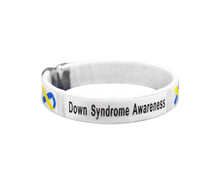 Load image into Gallery viewer, Bulk Blue &amp; Yellow Ribbon Down Syndrome Awareness Bangle Bracelets - The Awareness Company