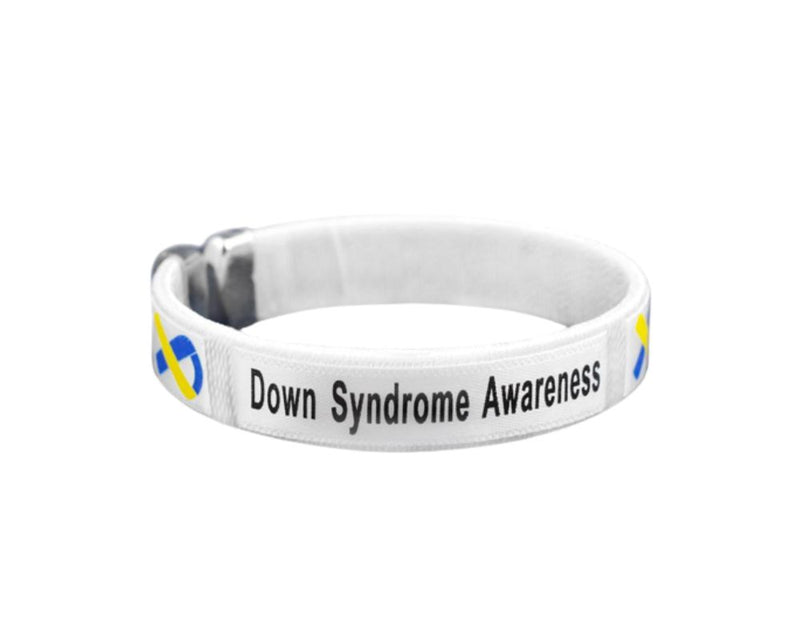 Bulk Blue & Yellow Ribbon Down Syndrome Awareness Bangle Bracelets - The Awareness Company