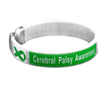 Load image into Gallery viewer, Bulk Cerebral Palsy Green Ribbon Bangle Bracelets - The Awareness Company