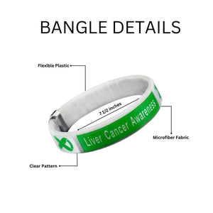 Bulk Liver Cancer Green Ribbon Bangle Bracelets - The Awareness Company