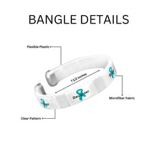 Load image into Gallery viewer, Bulk Teal Ribbon Mother Daughter Ovarian Cancer Bangle Bracelets - The Awareness Company