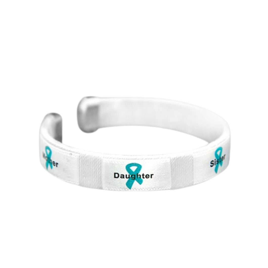 Bulk Teal Ribbon Mother Daughter Ovarian Cancer Bangle Bracelets - The Awareness Company