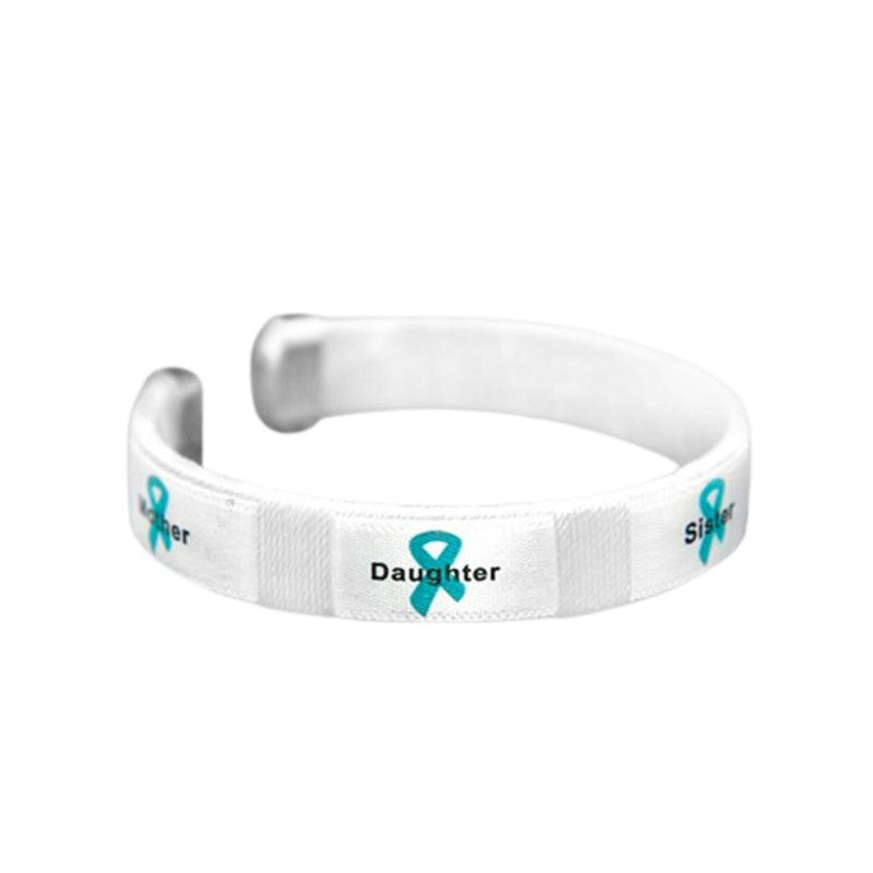 Bulk Teal Ribbon Mother Daughter Ovarian Cancer Bangle Bracelets - The Awareness Company