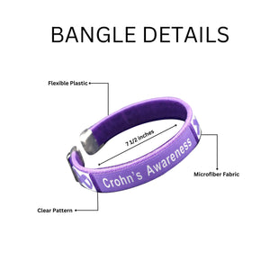 Bulk Crohn's Disease Awareness Purple Ribbon Bangle Bracelets - The Awareness Company