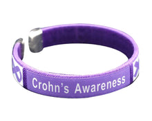 Load image into Gallery viewer, Bulk Crohn&#39;s Disease Awareness Purple Ribbon Bangle Bracelets - The Awareness Company