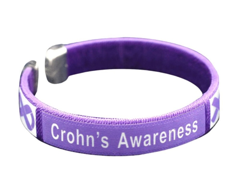 Bulk Crohn's Disease Awareness Purple Ribbon Bangle Bracelets - The Awareness Company