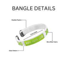 Load image into Gallery viewer, Bulk Lime Green Ribbon Hope Bangle Bracelets - The Awareness Company