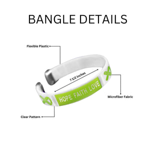 Bulk Lime Green Ribbon Hope Bangle Bracelets - The Awareness Company