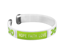 Load image into Gallery viewer, Bulk Lime Green Ribbon Hope Bangle Bracelets - The Awareness Company