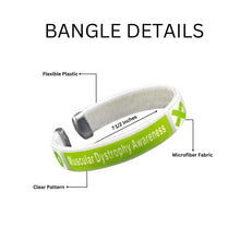 Load image into Gallery viewer, Bulk Lime Green Ribbon Muscular Dystrophy Awareness Bangle Bracelets - The Awareness Company