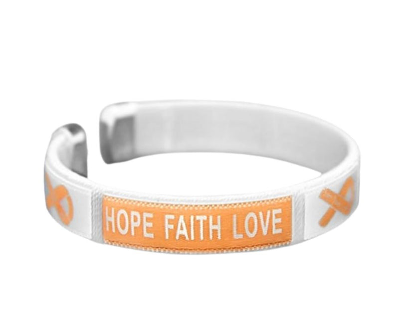 Bulk Small Peach Ribbon Bangle Bracelets - The Awareness Company