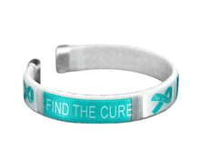 Load image into Gallery viewer, Bulk Child Size Teal Ribbon Cure Bangle Bracelets - The Awareness Company