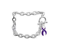 Load image into Gallery viewer, Bulk Purple Ribbon Chunky Charm Bracelets - The Awareness Company