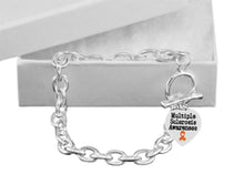 Load image into Gallery viewer, Bulk Multiple Sclerosis Awareness Heart Charm Chained Style Chunky Bracelets - The Awareness Company