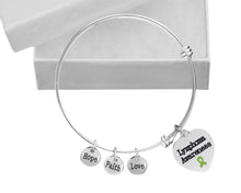 Load image into Gallery viewer, Bulk Lymphoma Awareness Heart Charm Retractable Bracelets - The Awareness Company