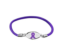 Load image into Gallery viewer, Bulk Purple Ribbon Stretch Bracelets - The Awareness Company