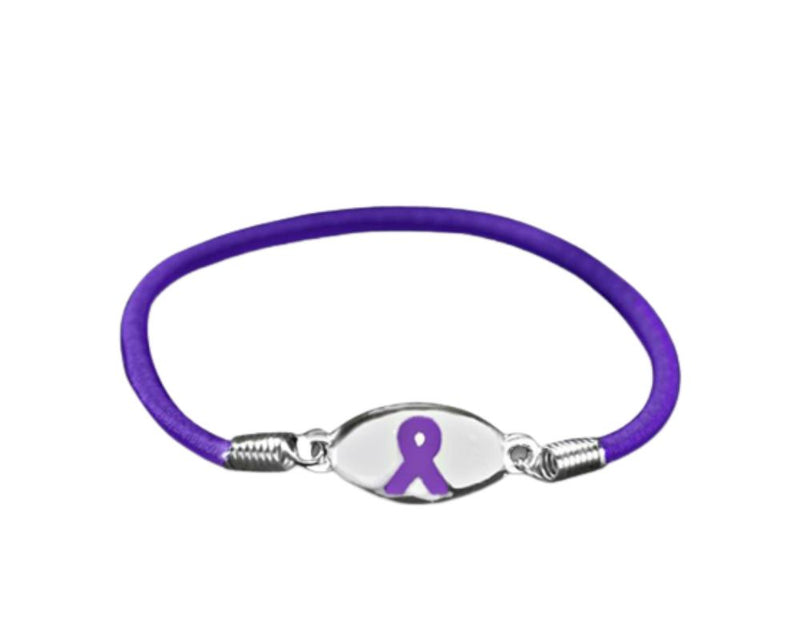 Bulk Purple Ribbon Stretch Bracelets - The Awareness Company