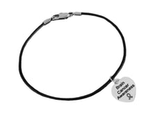 Load image into Gallery viewer, Bulk Gray Ribbon Brain Cancer Awareness Heart Leather Cord Bracelets - The Awareness Company