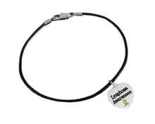 Load image into Gallery viewer, Bulk Lymphoma Awareness Lime Green Ribbon Heart Leather Cord Bracelets - The Awareness Company