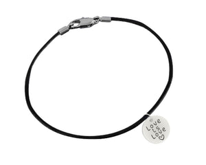 Bulk Love Is Love Black Cord Bracelets, LGBTQ Gay Pride Jewelry - The Awareness Company