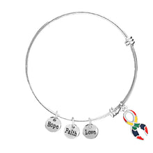 Load image into Gallery viewer, Bulk Large Autism Awareness Ribbon Retractable Charm Bracelets - The Awareness Company