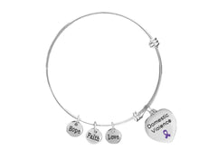 Load image into Gallery viewer, Bulk Domestic Violence Awareness Heart Charm Retractable Bracelets - The Awareness Company