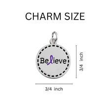 Load image into Gallery viewer, Round Believe Purple Ribbon Hanging Charms - The Awareness Company