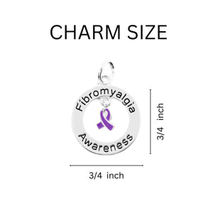 Bulk Crohn's Disease Purple Ribbon Retractable Charm Bracelets - The Awareness Company