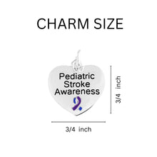 Load image into Gallery viewer, Bulk Blue &amp; Purple Ribbon Charm Pediatric Stroke Retractable Bracelets - The Awareness Company