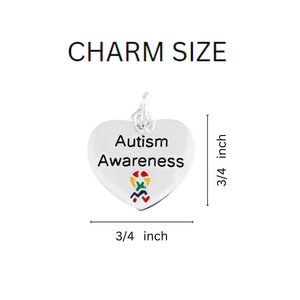 Bulk Autism Awareness Heart Design Partial Beaded Bracelets - The Awareness Company