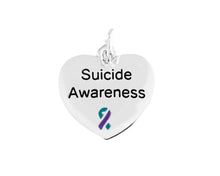 Load image into Gallery viewer, Sexual Assault Awareness Charm, Teal/Purple Ribbon Pendant - The Awareness Company