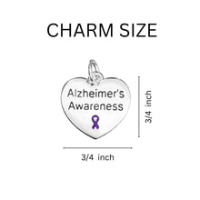 Load image into Gallery viewer, Alzheimer&#39;s Disease Charm, Alzheimers Purple Ribbon Charms in Bulk - The Awareness Company
