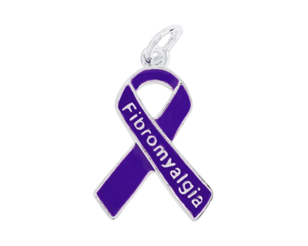Fibromyalgia Purple Ribbon Charms Wholesale, Bulk Jewelry for Fibromyalgia - The Awareness Company