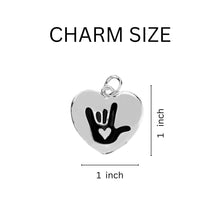 Load image into Gallery viewer, Deaf Symbol I Love You Heart Key Chains - The Awareness Company