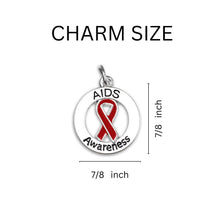 Load image into Gallery viewer, Round AIDS Awareness Keychain, Red Ribbon Jewelry Gift Shop