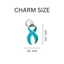 Load image into Gallery viewer, Teal Ribbon Split Style Key Chains - The Awareness Company